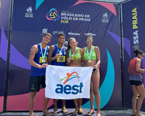 AEST conquista ouro e prata no Circuito Brasileiro de Vôlei de Praia Sub-21 em Saquarema