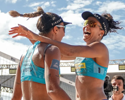 Atletas da AEST conquistam ouro em Saquarema e mantêm liderança no ranking mundial de vôlei de praia